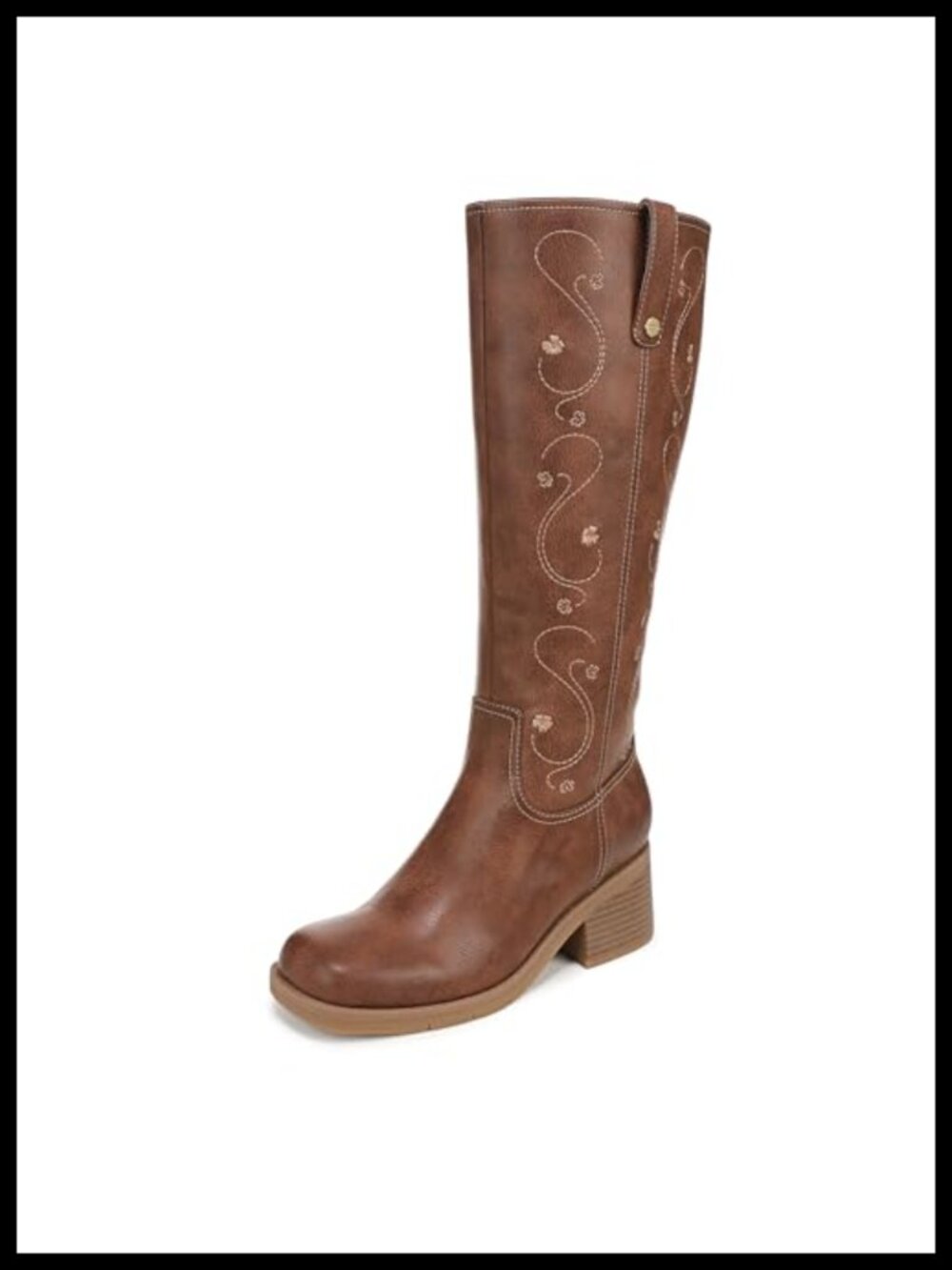 Dr. Scholl's Women's Joplin Knee High Riding Boots Faux Leather Square Toe